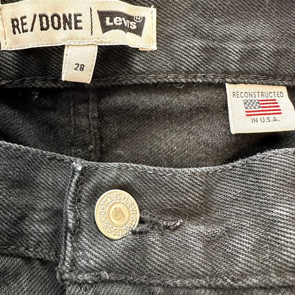 Levi's Re/Done Relaxed Taper Jeans Ankle Mid Rise 100% Cotton Black 28 NWT - Picture 3 of 11